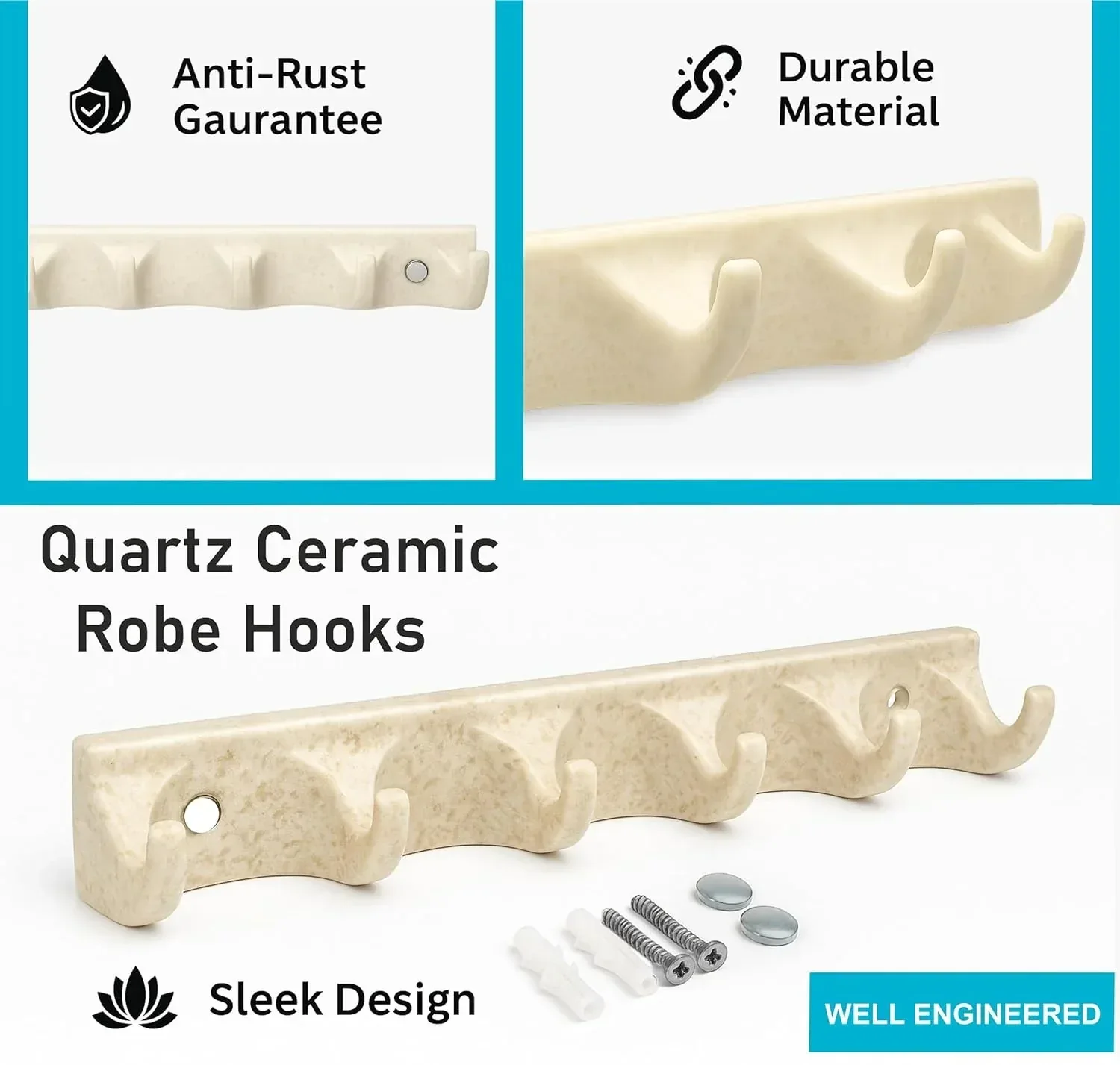 Ceramic Ivory Cloth Hanger Unbreakable Glossy Finish (RM-132) - Image 5