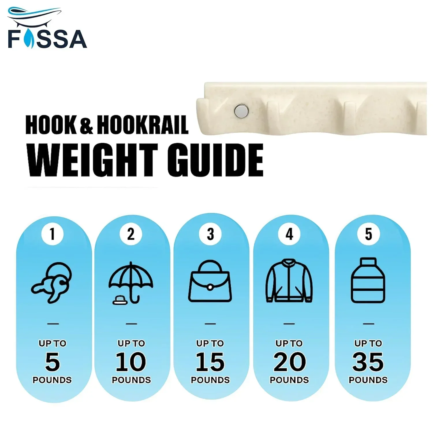 Ceramic Ivory Cloth Hanger Unbreakable Glossy Finish (RM-132) - Image 6