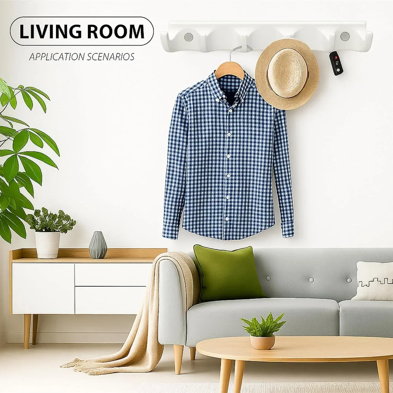 Ceramic White Cloth Hanger Unbreakable Glossy Finish (RW-132) - Image 2