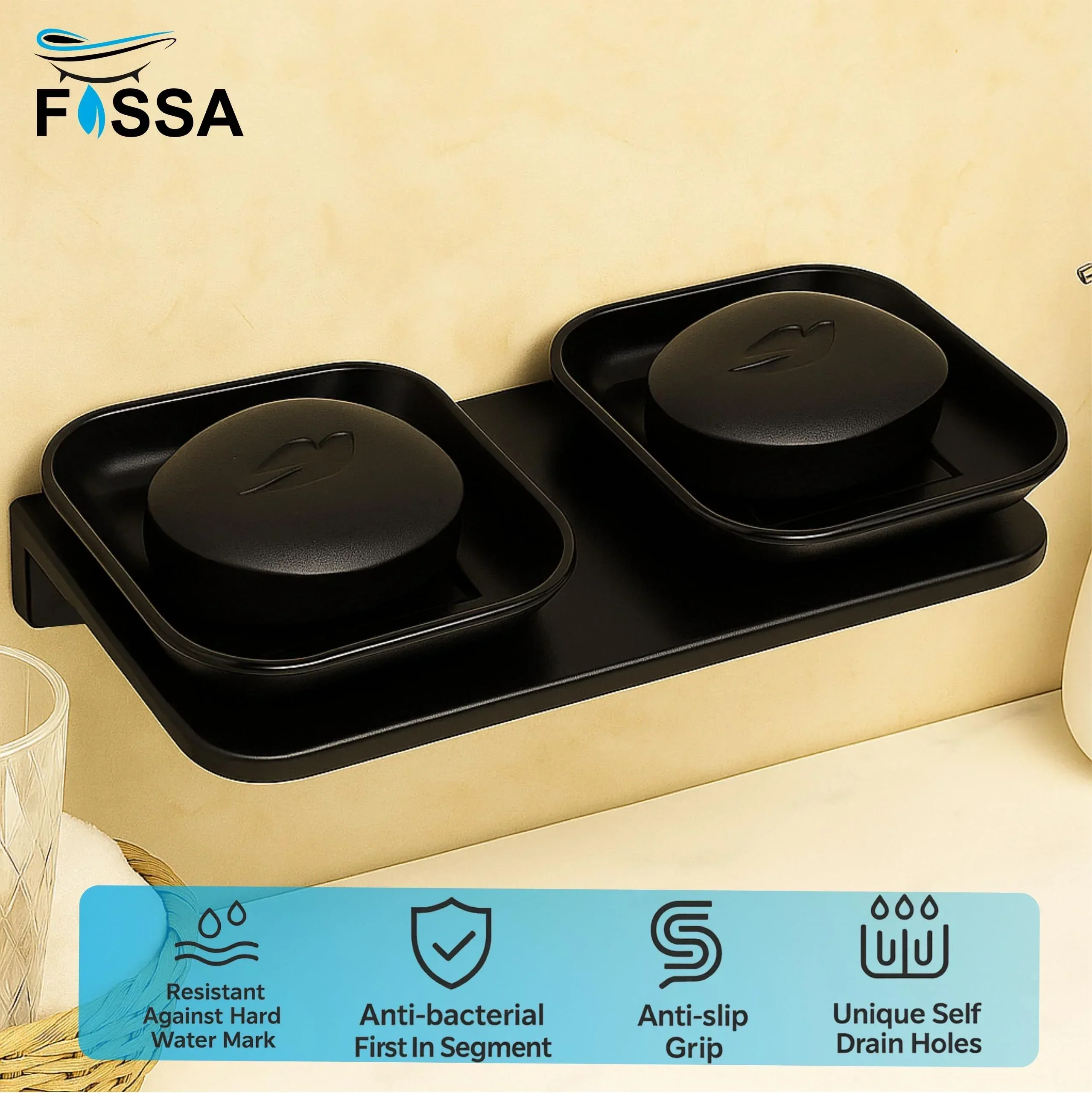 Ceramic Black Unbreakable Soap Dish  Rectangular Glossy Finish (RB-112) - Image 3