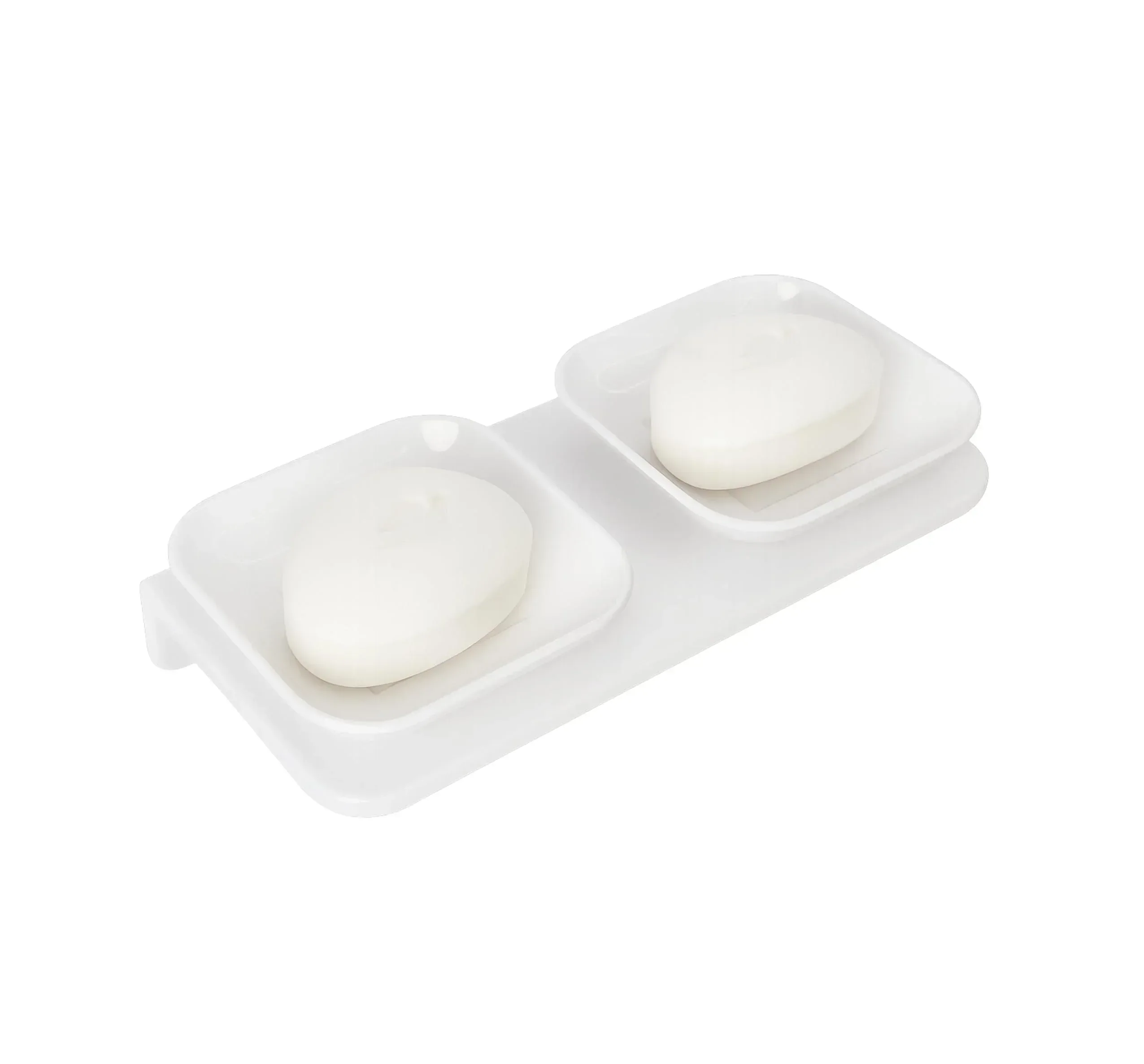 White Double Soap Dish Unbreakable Abs Rectangular Ceramic Finish (RW-112)