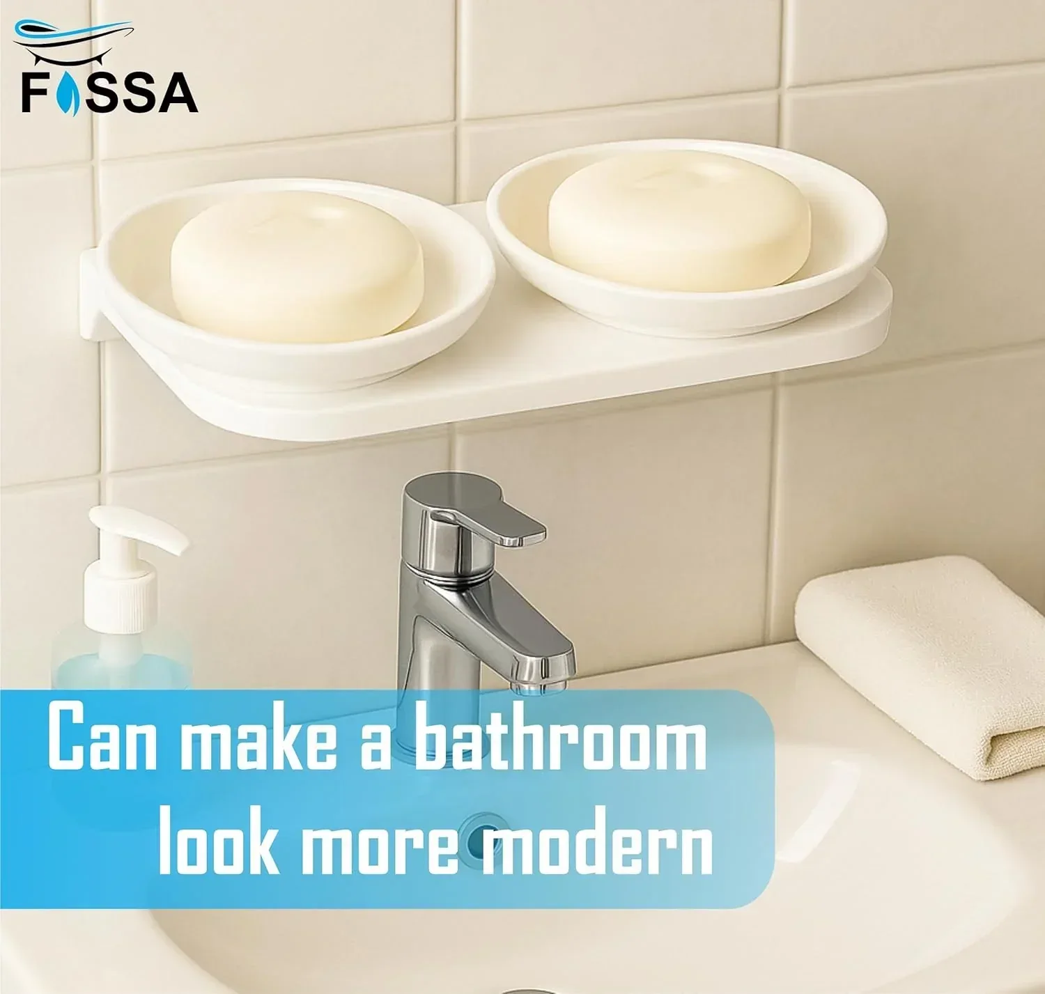 Ceramic White Unbreakable Double Soap Dish Round Glossy Finish (RW-122) - Image 4