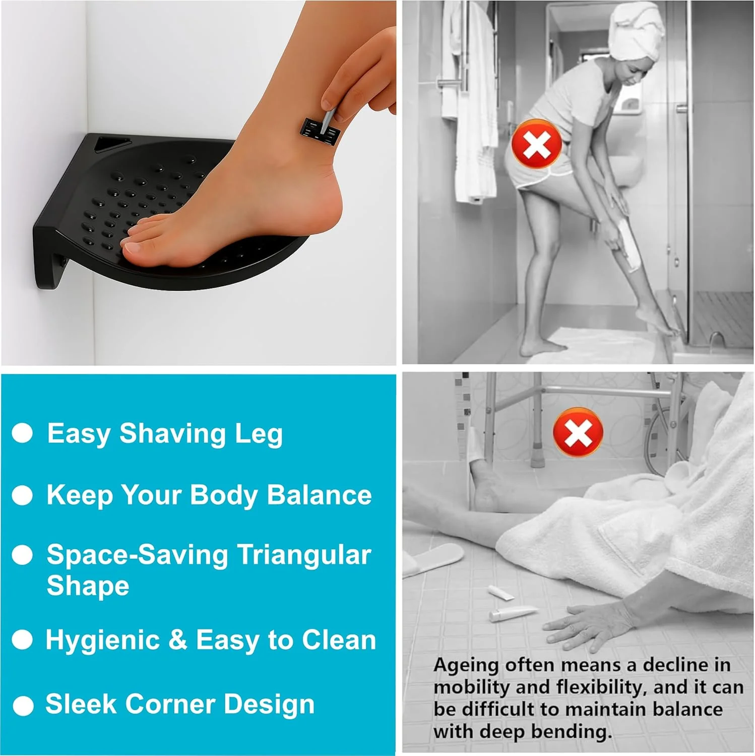 Ceramic Black Foot Rest Stand Unbreakable Glossy Finish (RB-135) - Image 6