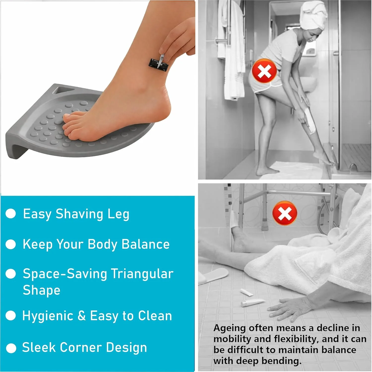 Ceramic Grey Foot Rest Stand Unbreakable Glossy Finish (RG-135) - Image 3