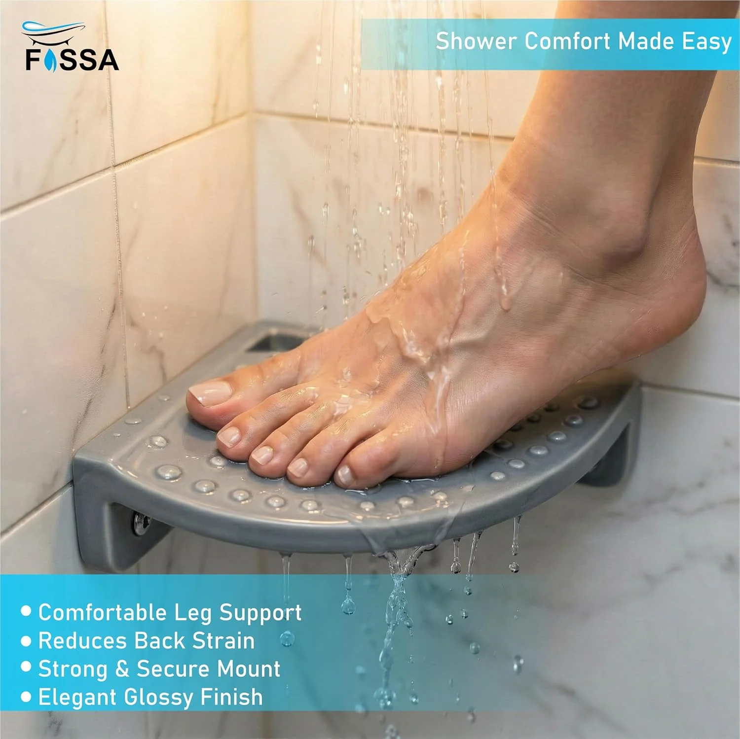 Ceramic Grey Foot Rest Stand Unbreakable Glossy Finish (RG-135) - Image 4