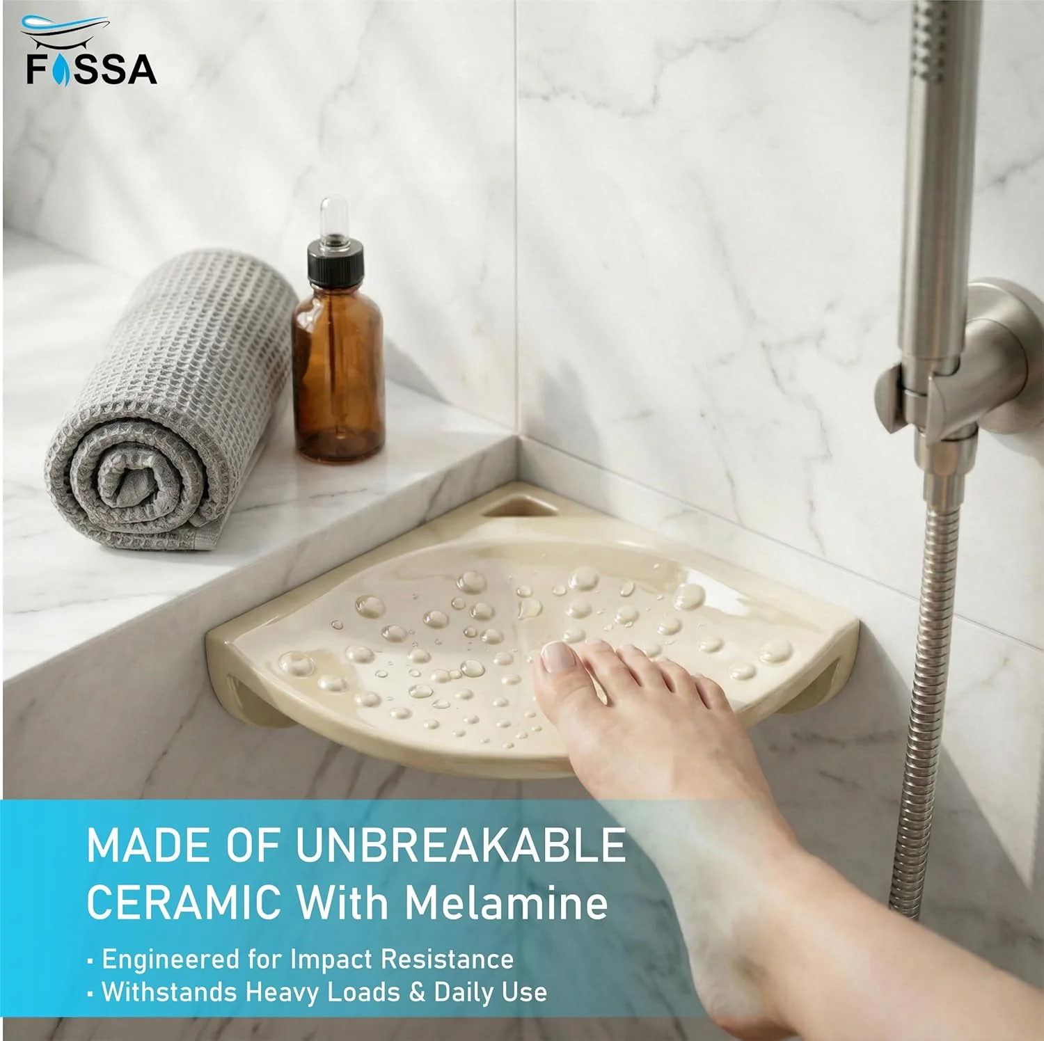Ceramic Ivory Foot Rest Stand Unbreakable Glossy Finish (RM-135) - Image 7