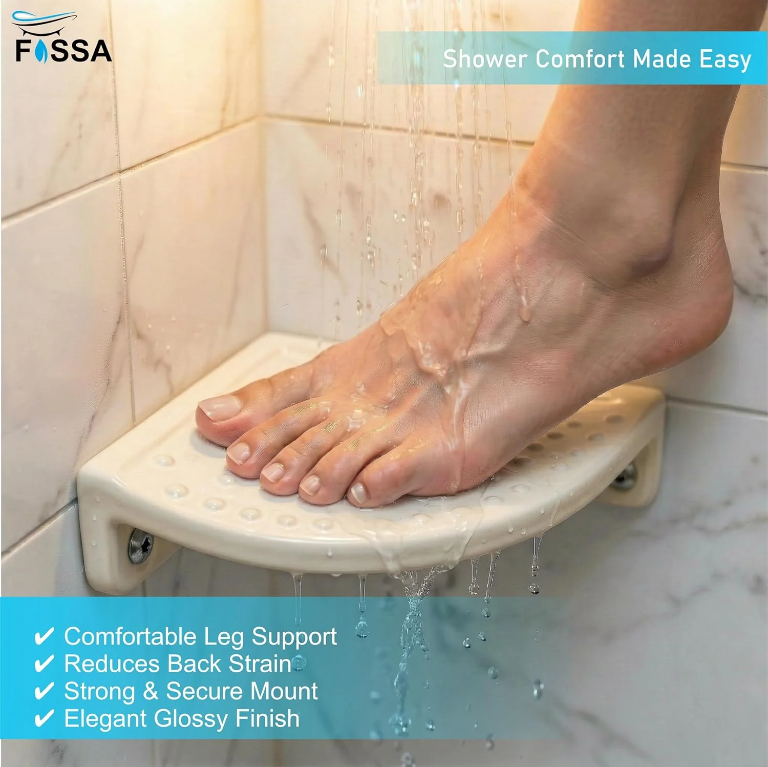 Ceramic Ivory Foot Rest Stand Unbreakable Glossy Finish (RM-135) - Image 9