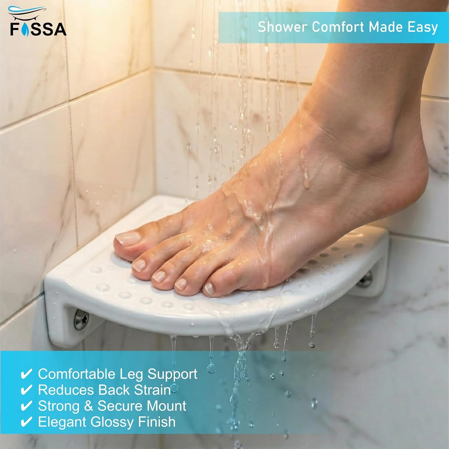 Ceramic White Foot Rest Stand Unbreakable Glossy Finish (RW-135) - Image 6