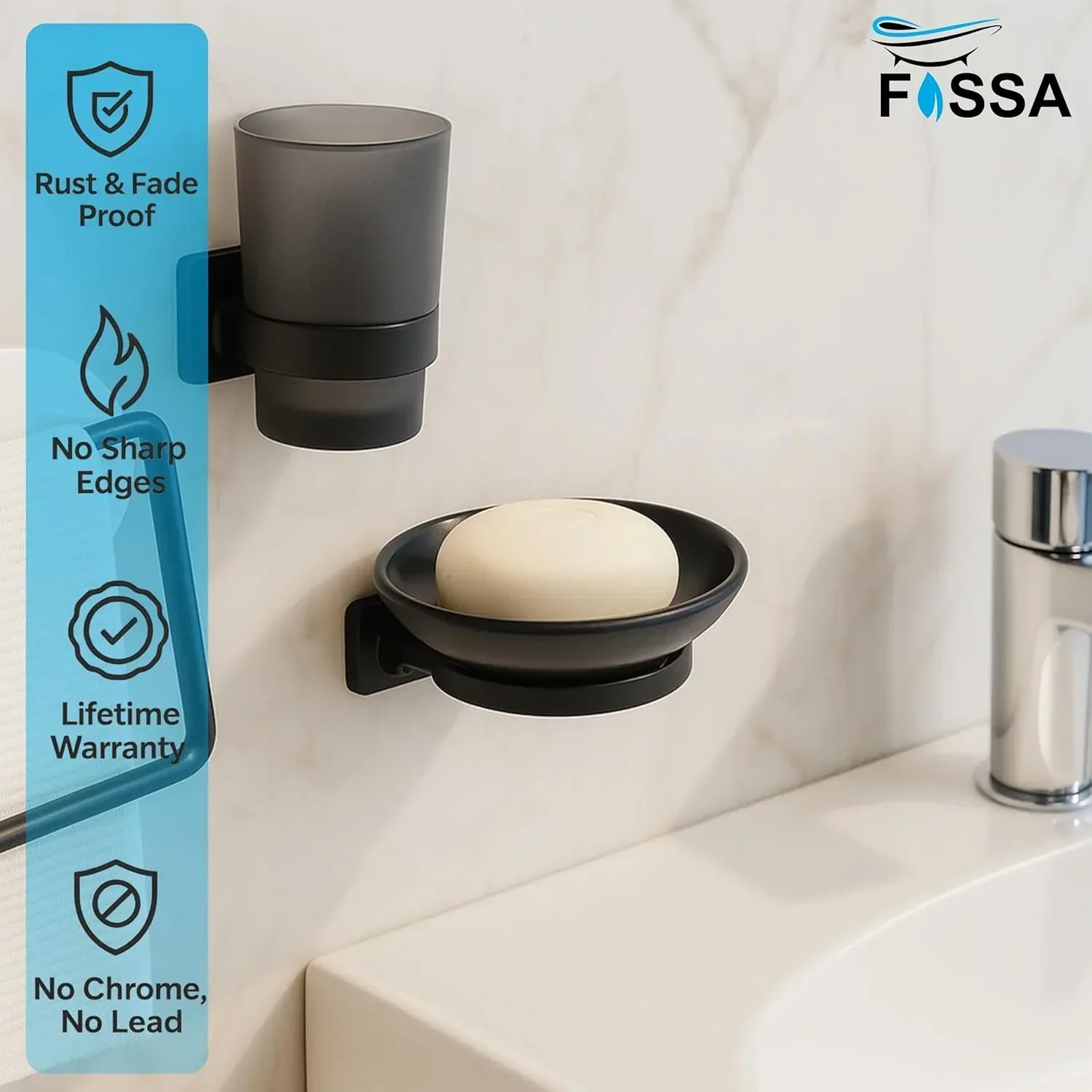Ceramic Black Unbreakable Soap Dish Round Glossy Finish (RB-121) - Image 3