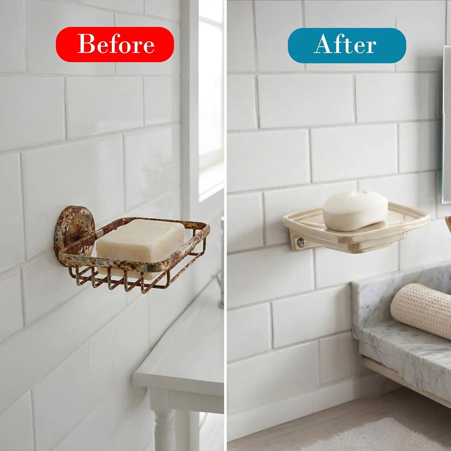Ceramic Ivory Unbreakable Soap Dish Square Glossy Finish (RM-115) - Image 7