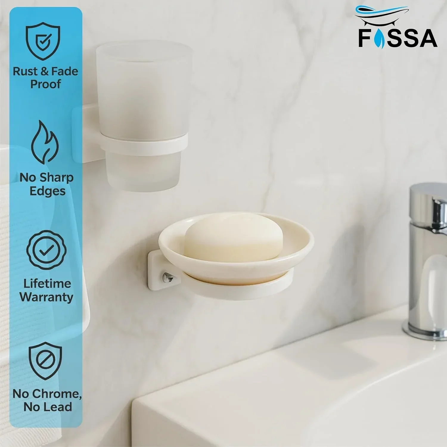 Ceramic Ivory Unbreakable Soap Dish Round Glossy Finish (RM-121) - Image 3