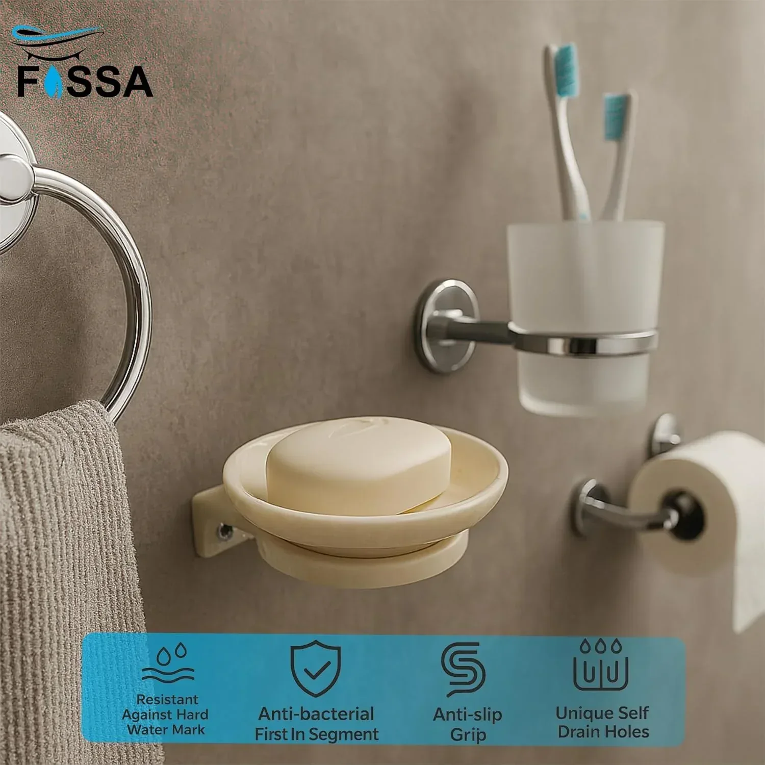 Ceramic Ivory Unbreakable Soap Dish Round Glossy Finish (RM-121) - Image 5