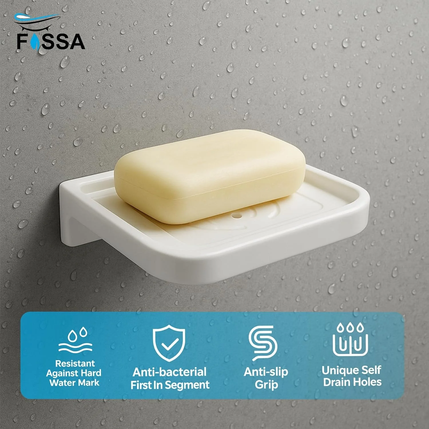 Ceramic White Unbreakable Soap Dish Rectangular Glossy Finish (RW-118) - Image 3