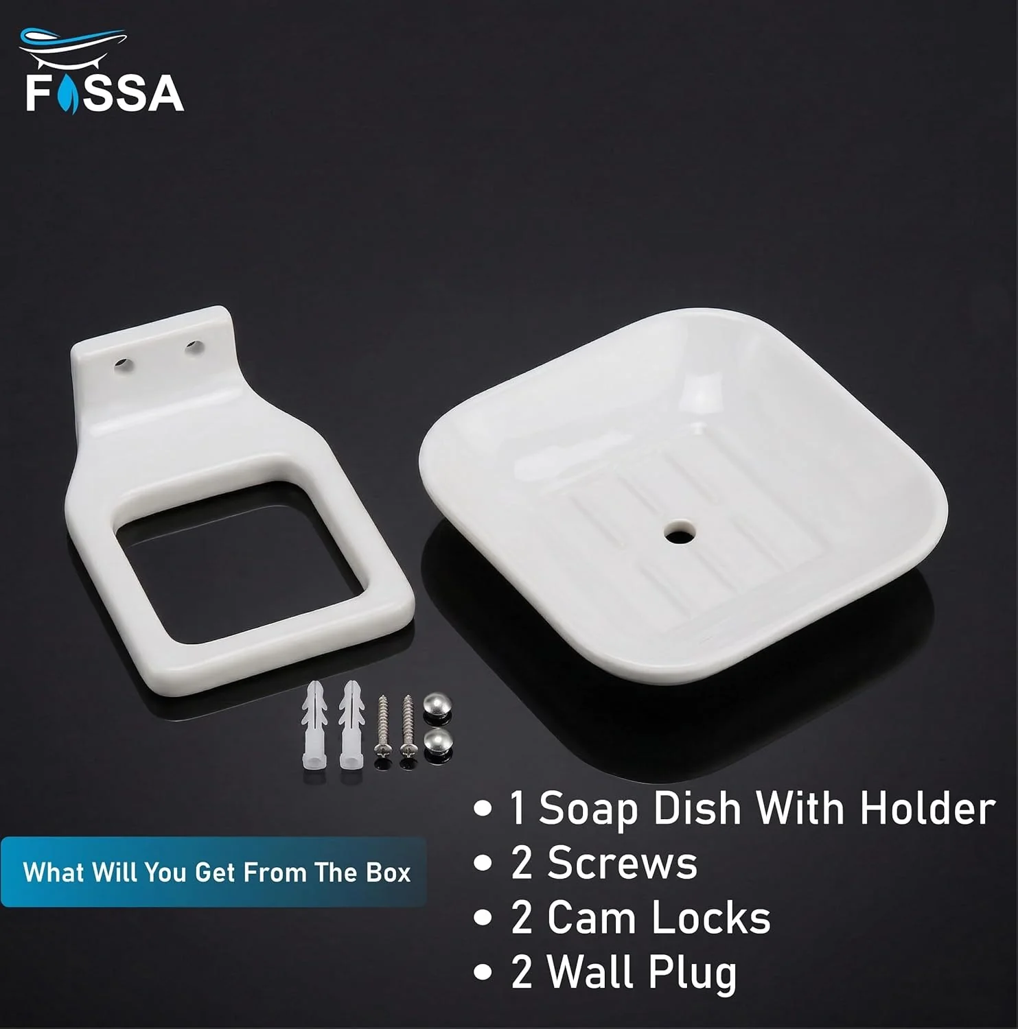 Ceramic White Unbreakable Soap Dish Square Glossy Finish (RW-111) - Image 6
