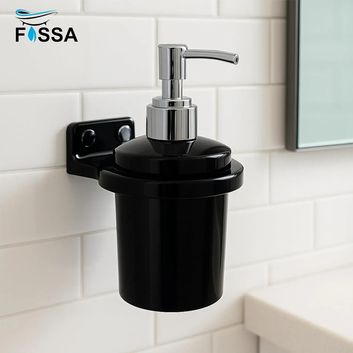 Ceramic Black Soap Dispenser Unbreakable Glossy Finish (RB-124) - Image 5