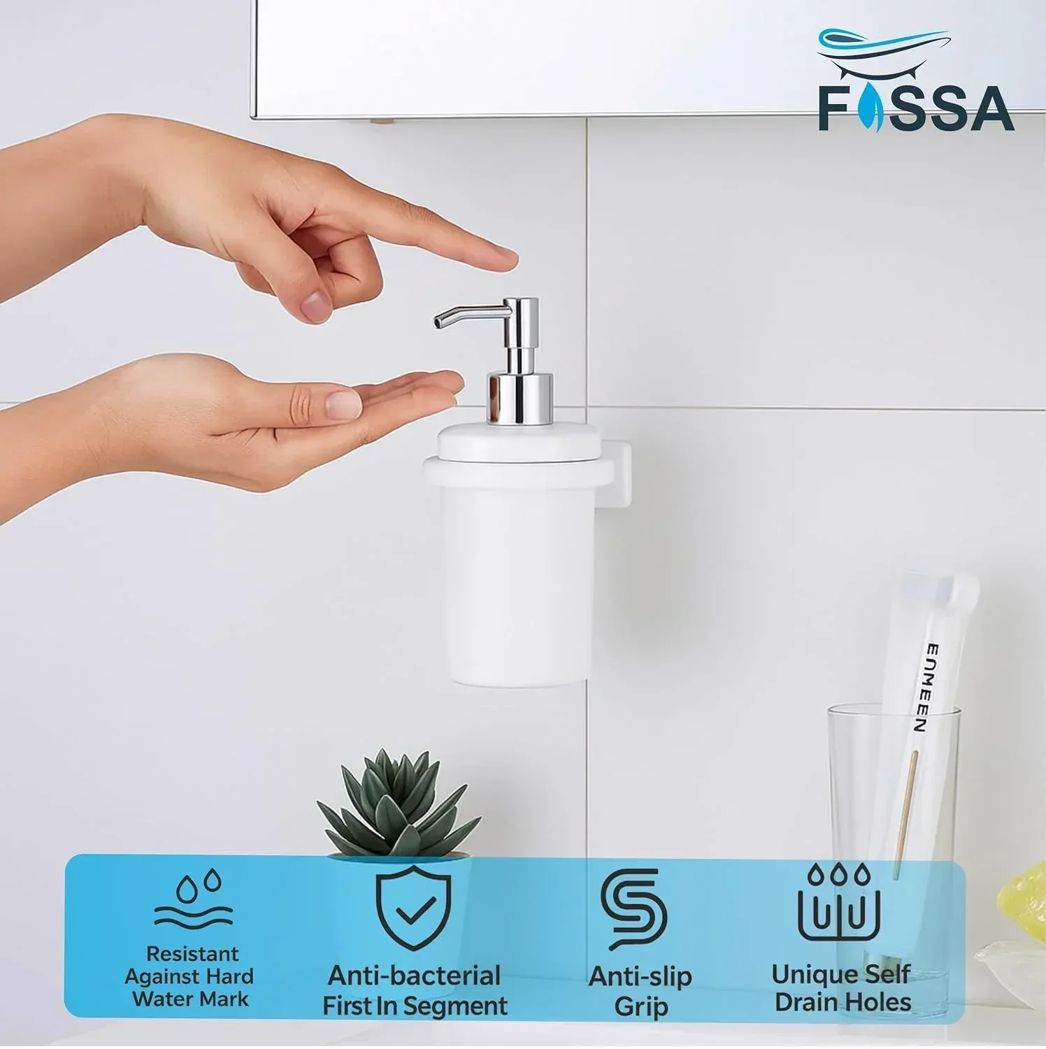 Ceramic White Soap Dispenser Unbreakable Glosssy Finish (RW-124) - Image 4