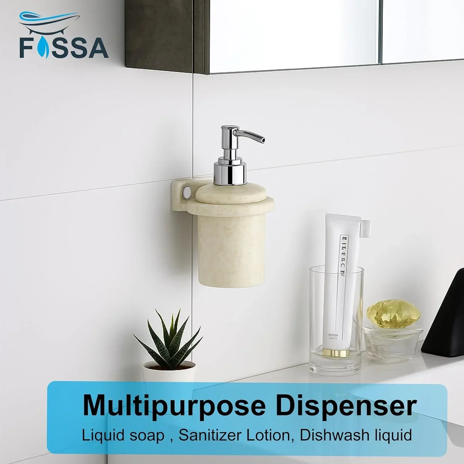 Ceramic Ivory Soap Dispenser Unbreakable Glossy Finish (RM-124) - Image 5