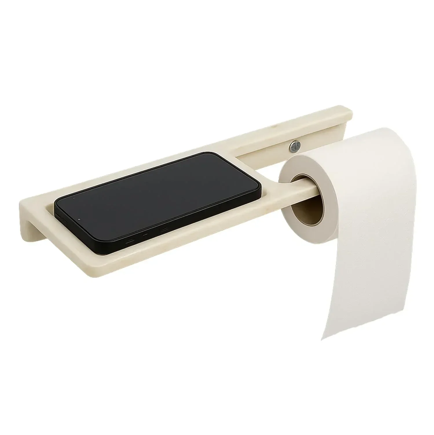 Ceramic Ivory Toilet Paper Holder with Mobile Stand (RM-125)