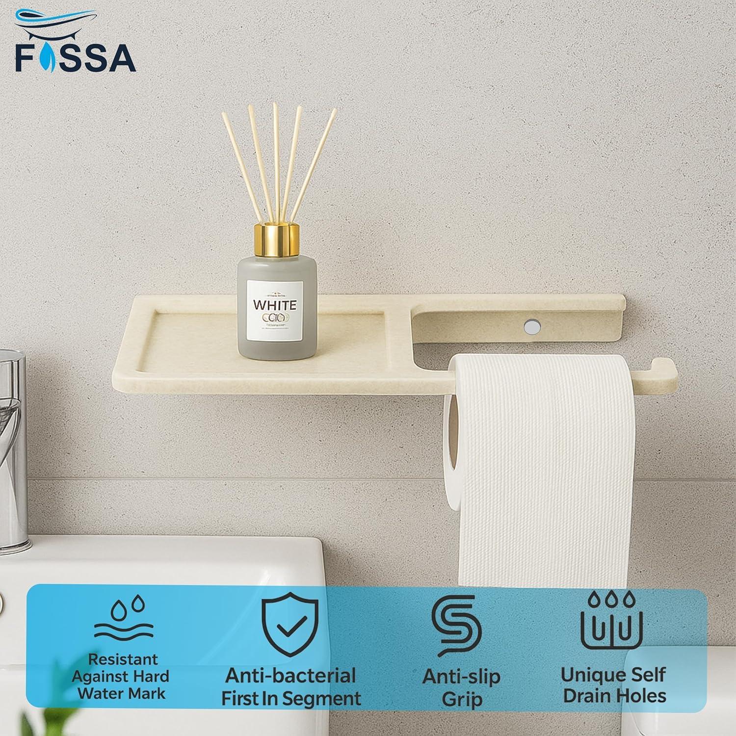 Ceramic Ivory Toilet Paper Holder with Mobile Stand (RM-125) - Image 3