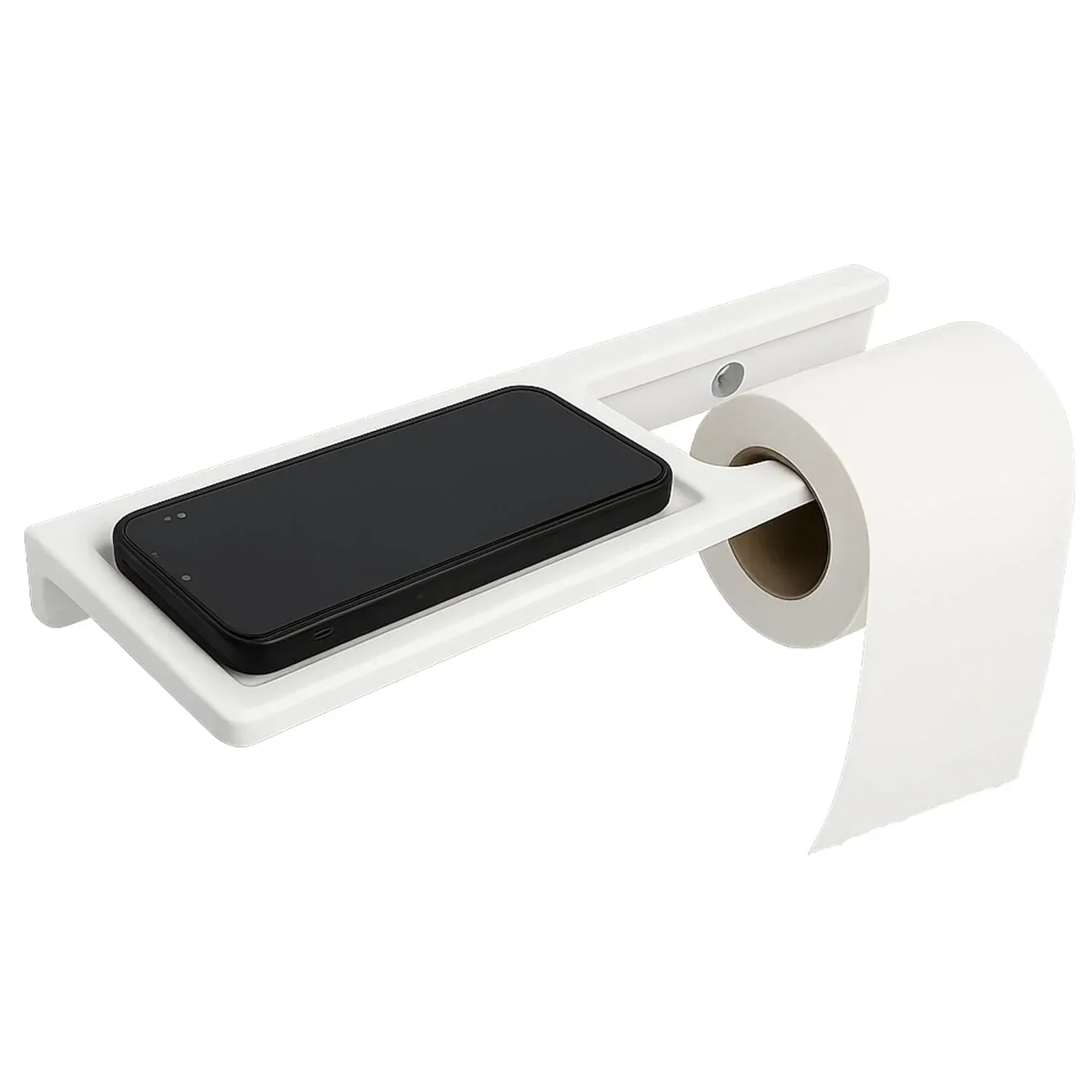 Ceramic White Toilet Paper Holder with Mobile Stand (RW-125)