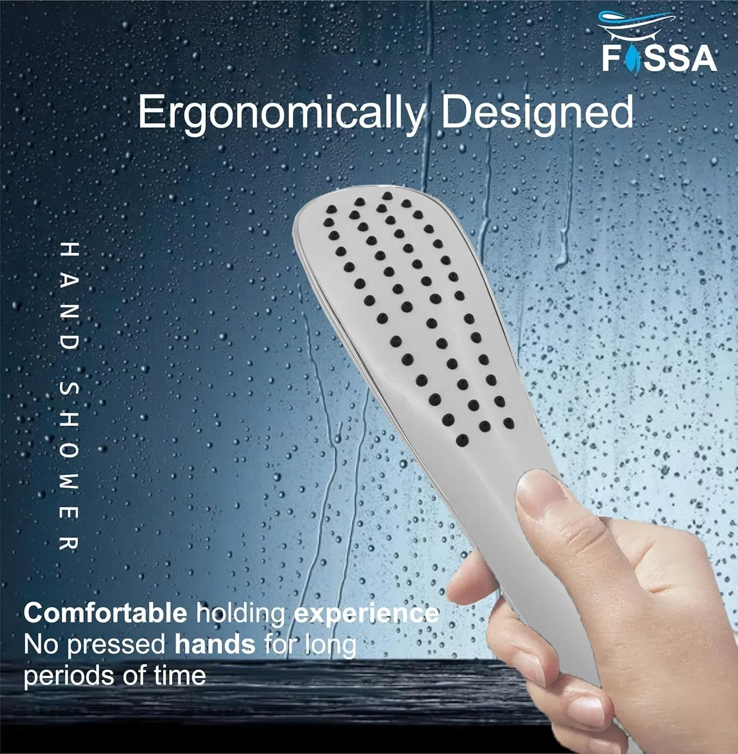 Dezire Rain Handheld Shower Head Chrome Finish Smooth Water Flow - Image 2