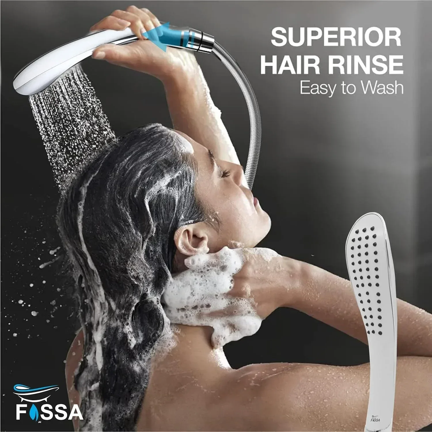 Dezire Rain Handheld Shower Head Chrome Finish Smooth Water Flow - Image 5