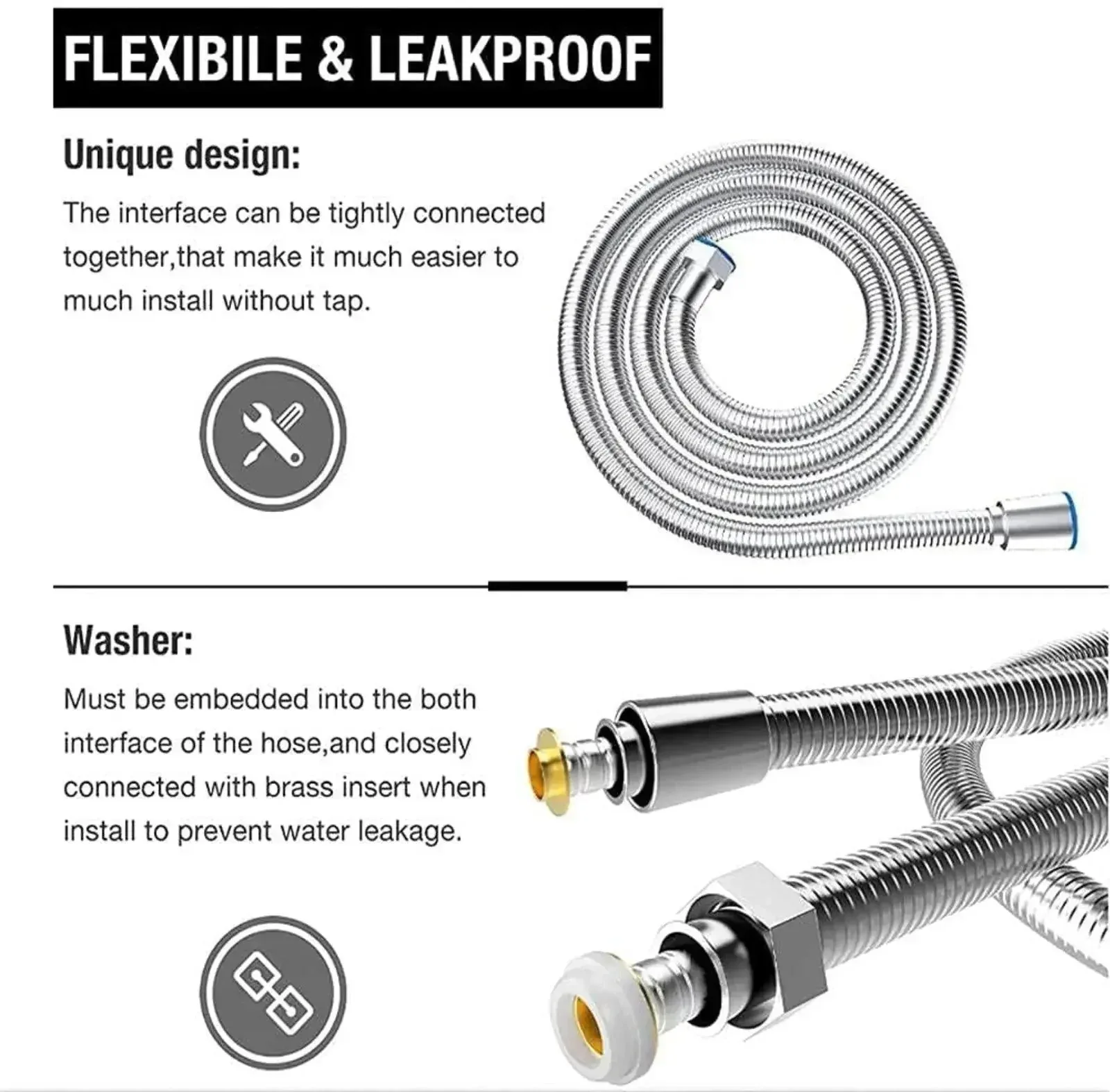 Dream Silver ABS Health Faucet with 1 Meter 304-Grade SS Hose Pipe & Hook - Image 4