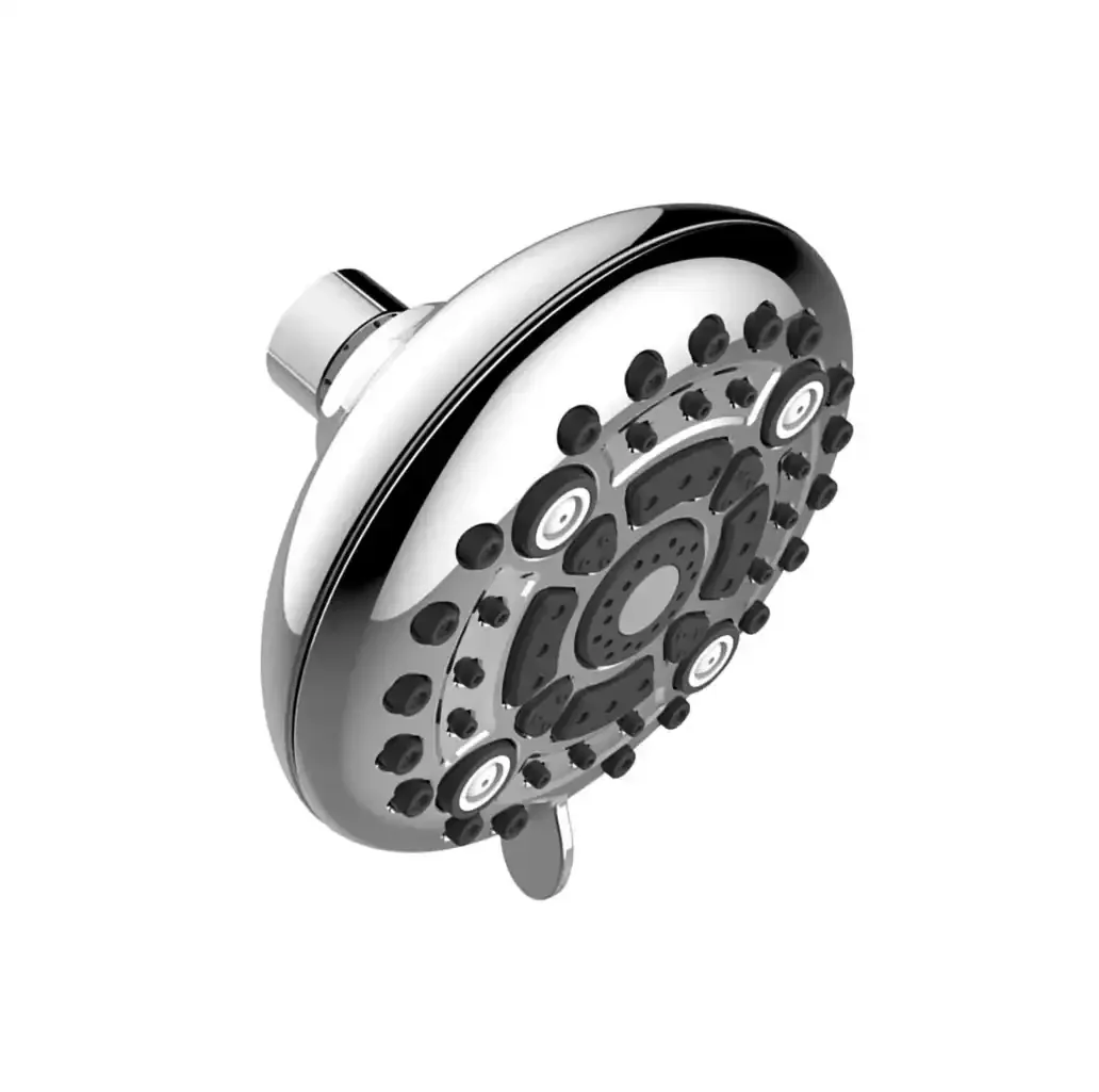 Fixed ( 5 Inches ) 304- Grade 6 Spray Settings Stainless Steel Silver Finish Overhead Shower Without Arm