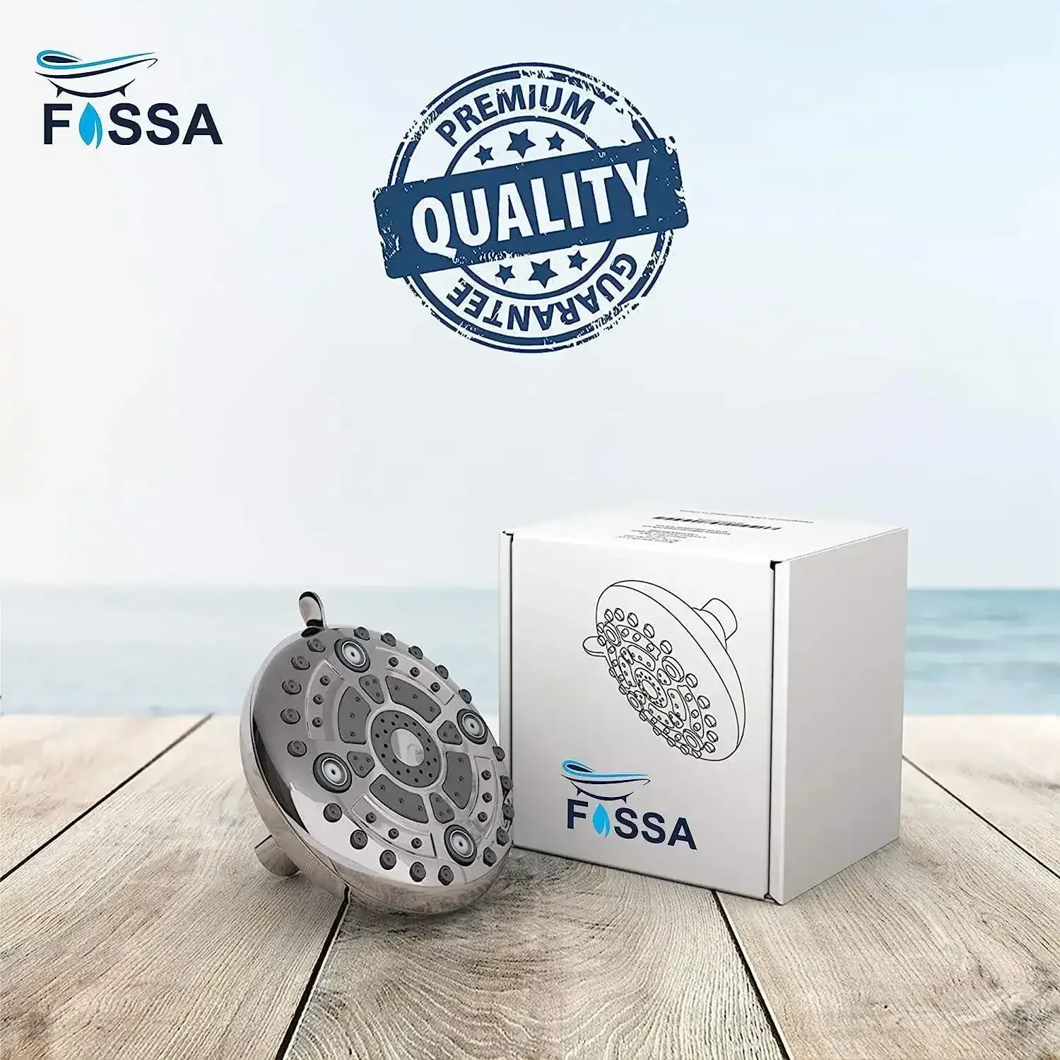 Fixed ( 5 Inches ) 304- Grade 6 Spray Settings Stainless Steel Silver Finish Overhead Shower Without Arm - Image 5
