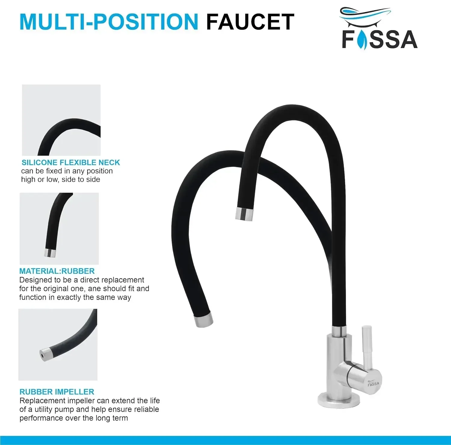 RO Tap/Faucet Flexible Premium Stainless Steel Black - Image 3