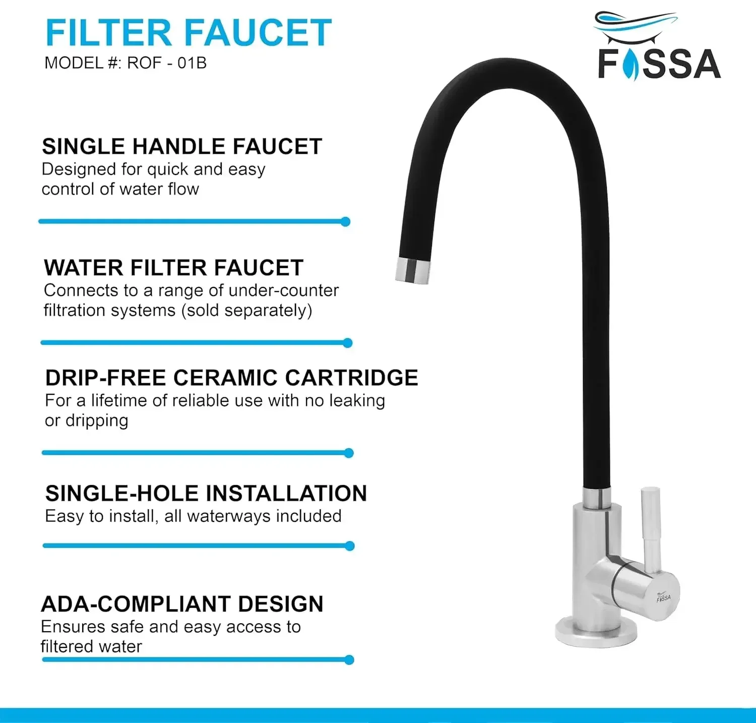 RO Tap/Faucet Flexible Premium Stainless Steel Black - Image 4
