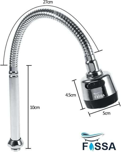 FOSSA 360 Degree Swivel Spout, 304 Stainless Steel Kitchen Sink Faucet Pipe Fittings Adjustable Temperature Single Handle Connection - Image 2
