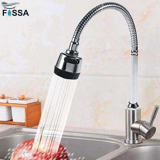 FOSSA 360 Degree Swivel Spout, 304 Stainless Steel Kitchen Sink Faucet Pipe Fittings Adjustable Temperature Single Handle Connection - Image 6