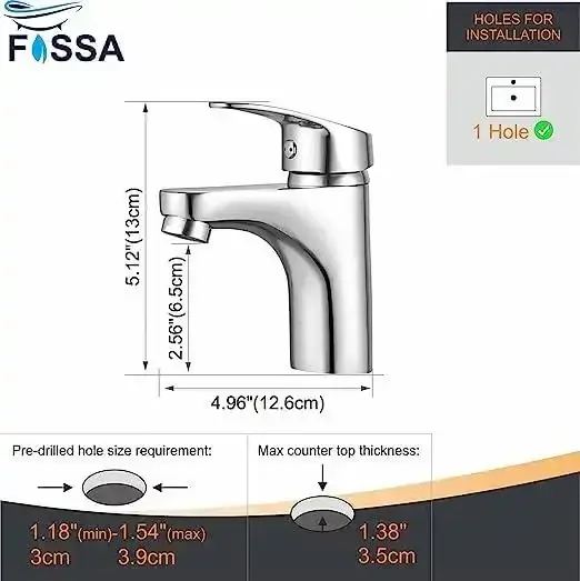 Wash Basin Mixer Tap Brass Silver - Image 4