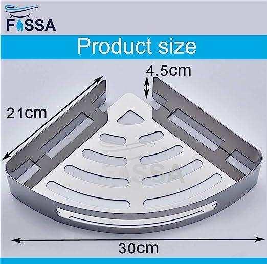 FOSSA Bathroom Shelf – Rustproof 304 Stainless Steel Corner Organizer (Triangle, Chrome, 1 Piece) - Image 2