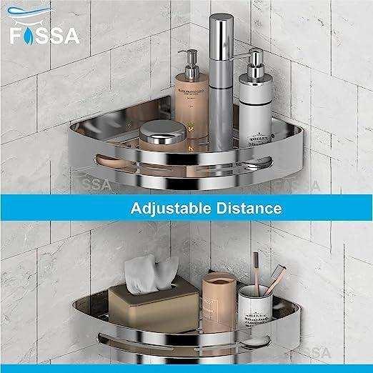 FOSSA Bathroom Shelf – Rustproof 304 Stainless Steel Corner Organizer (Triangle, Chrome, 1 Piece) - Image 5
