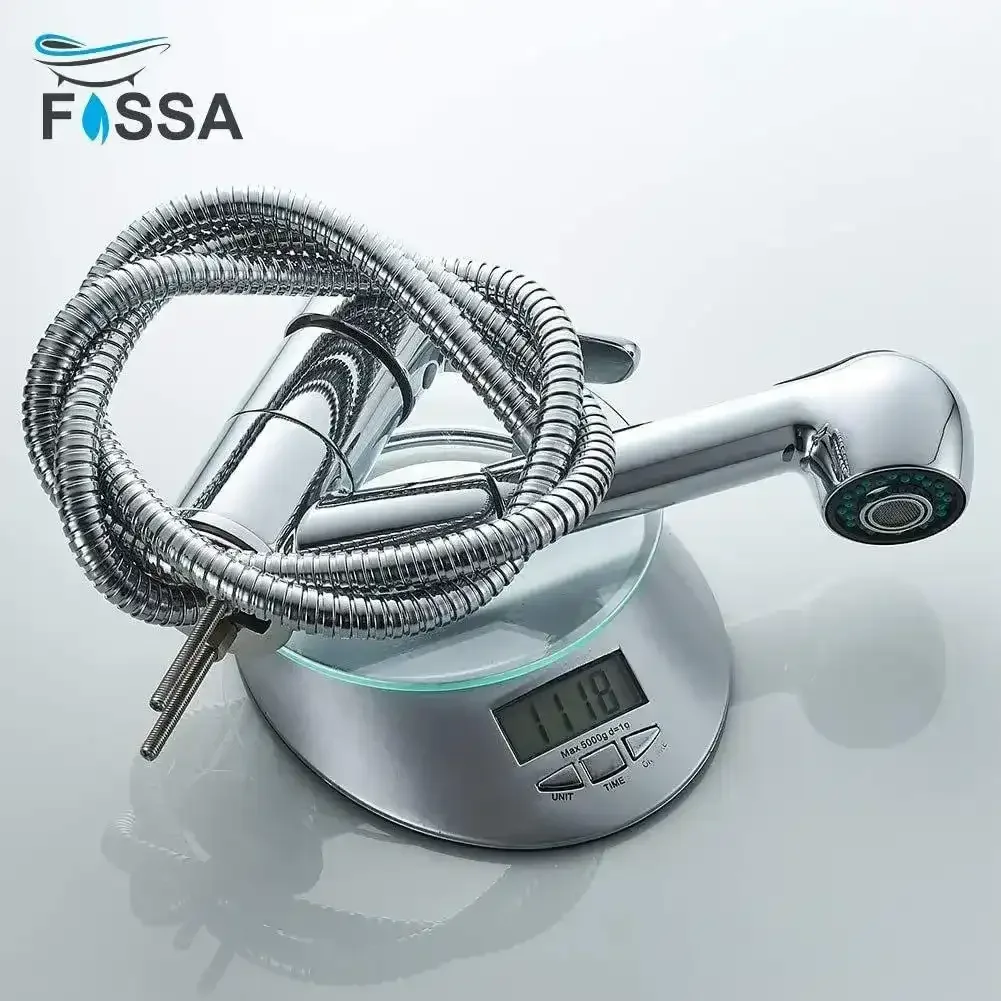 Brass Extendible Spray Kitchen Tap 360° Swivel Sink Mixer Tap Chrome - Image 8