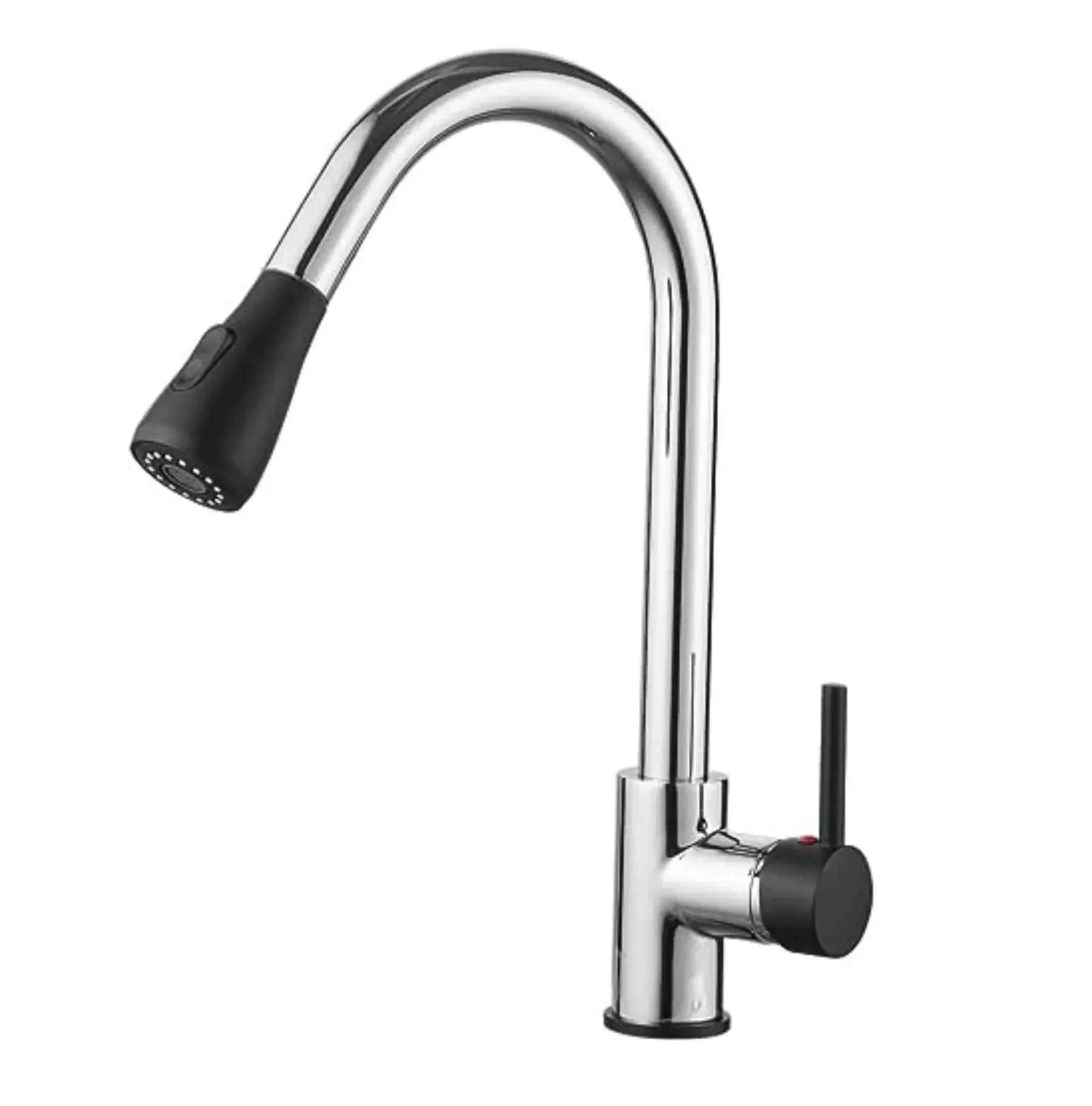 Fossa Kitchen Sink Mixer Tap with Pull Down Sprayer - Black Chrome