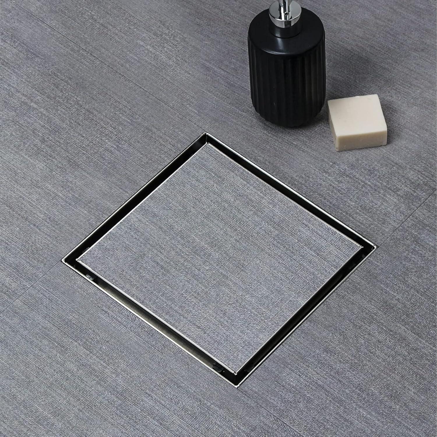 Marble Floor Drain (5 x 5 Inches) 304-Grade Stainlees Steel