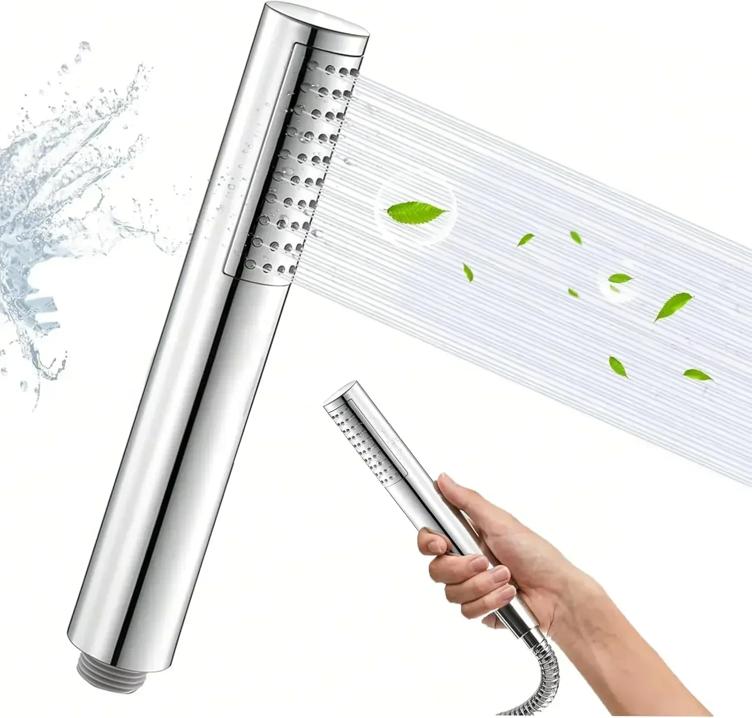Peak Abs Chrome Finish Hand Shower With 1.5 Meter 304- Grade Stainless Steel Hose Pipe & Hook