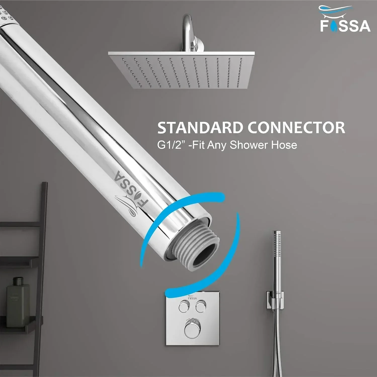 Peak Abs Chrome Finish Hand Shower With 1.5 Meter 304- Grade Stainless Steel Hose Pipe & Hook - Image 5