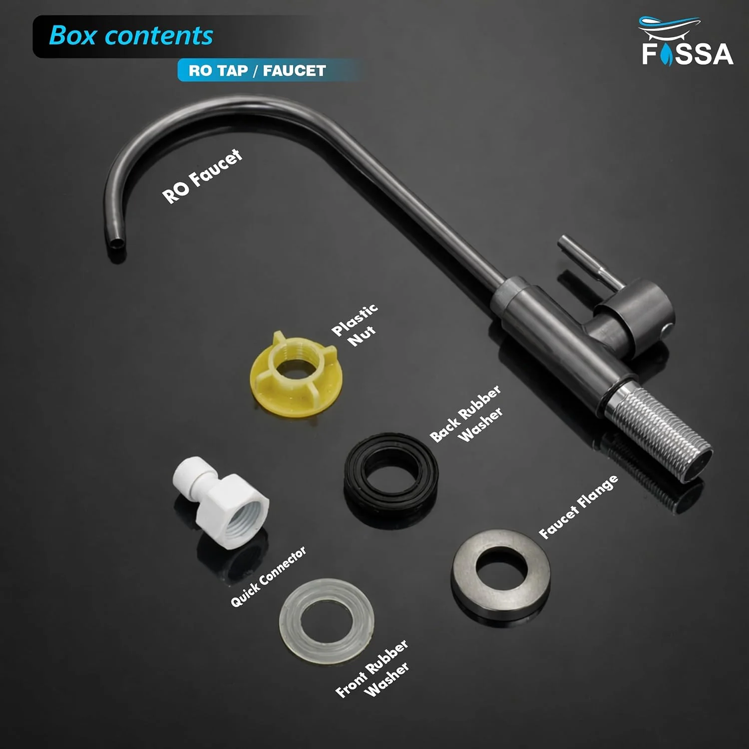 Fossa RO Tap Kitchen Water Filter Faucet - Lead-Free, 360° Swivel Grey - Image 6