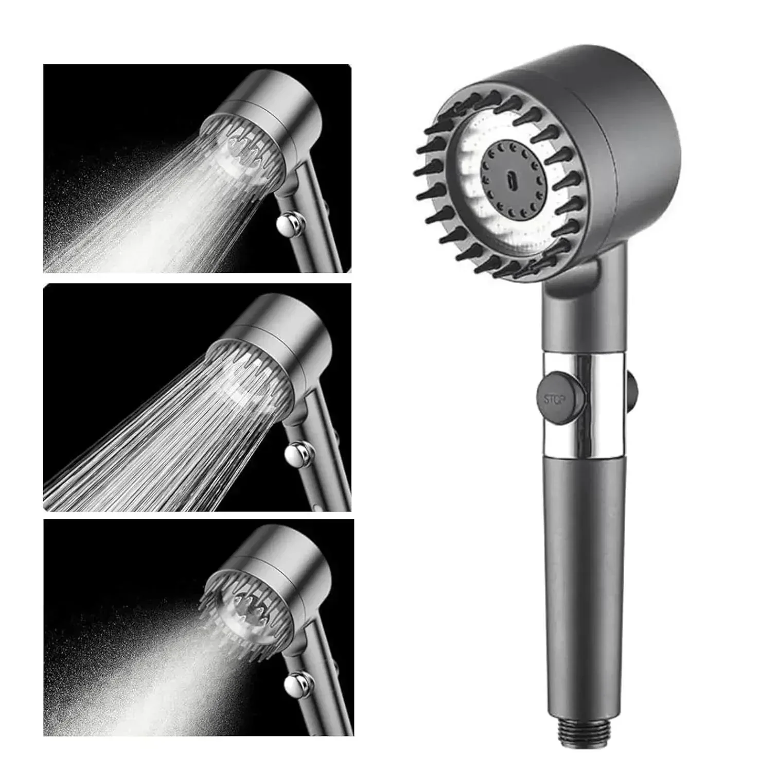 Snow 3 Modes ABS Black Finish Hand Shower Only