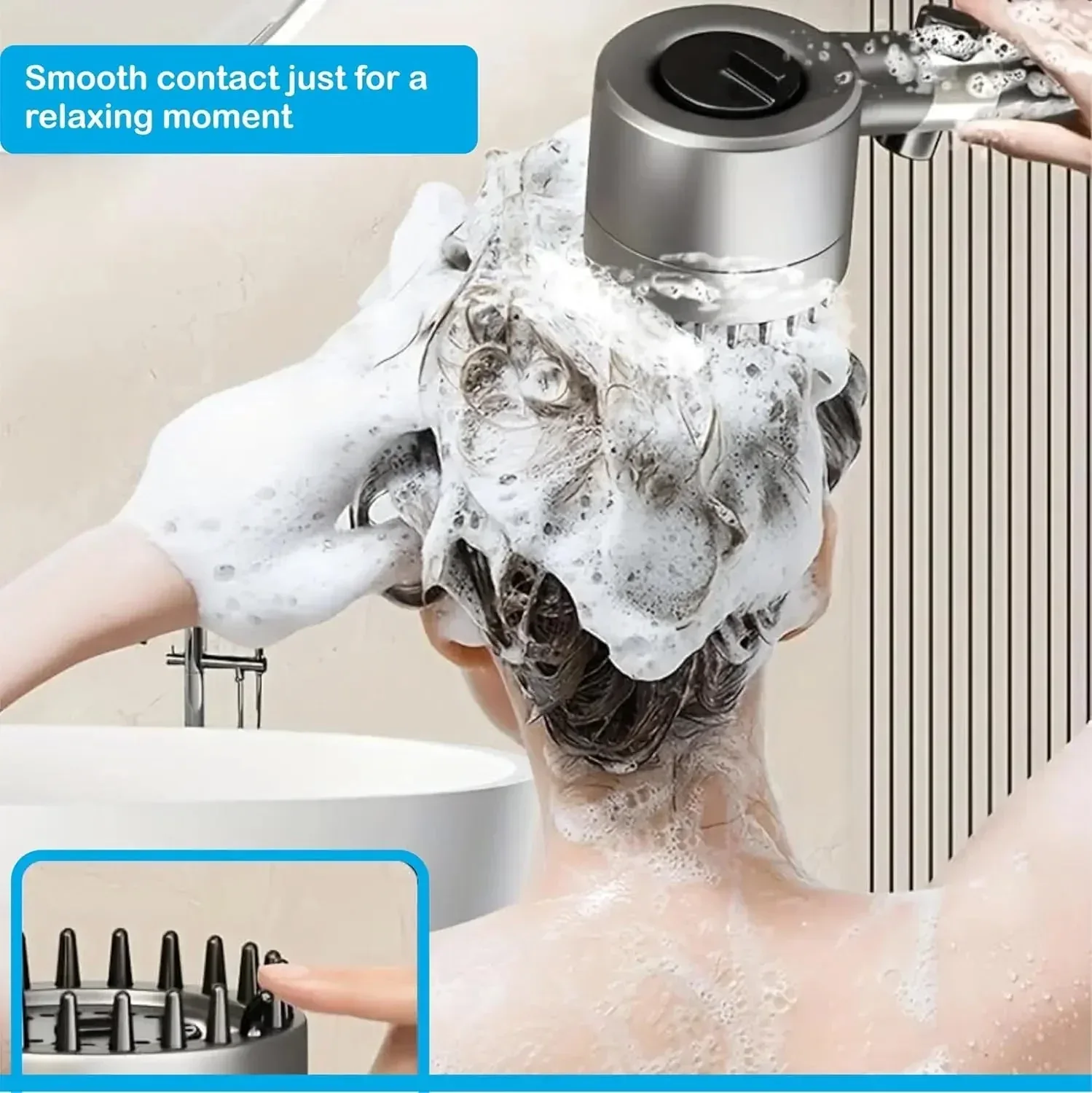 Snow 3 Modes ABS Black Finish Hand Shower Only - Image 9