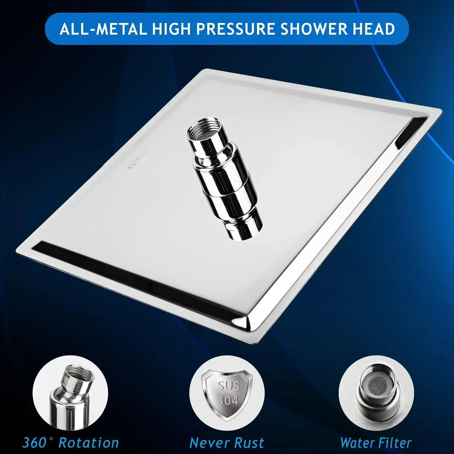 Fossa Ultra Sleek 304-Grade Overhead Shower (4 x 4 inches) - by Fossa - Image 5