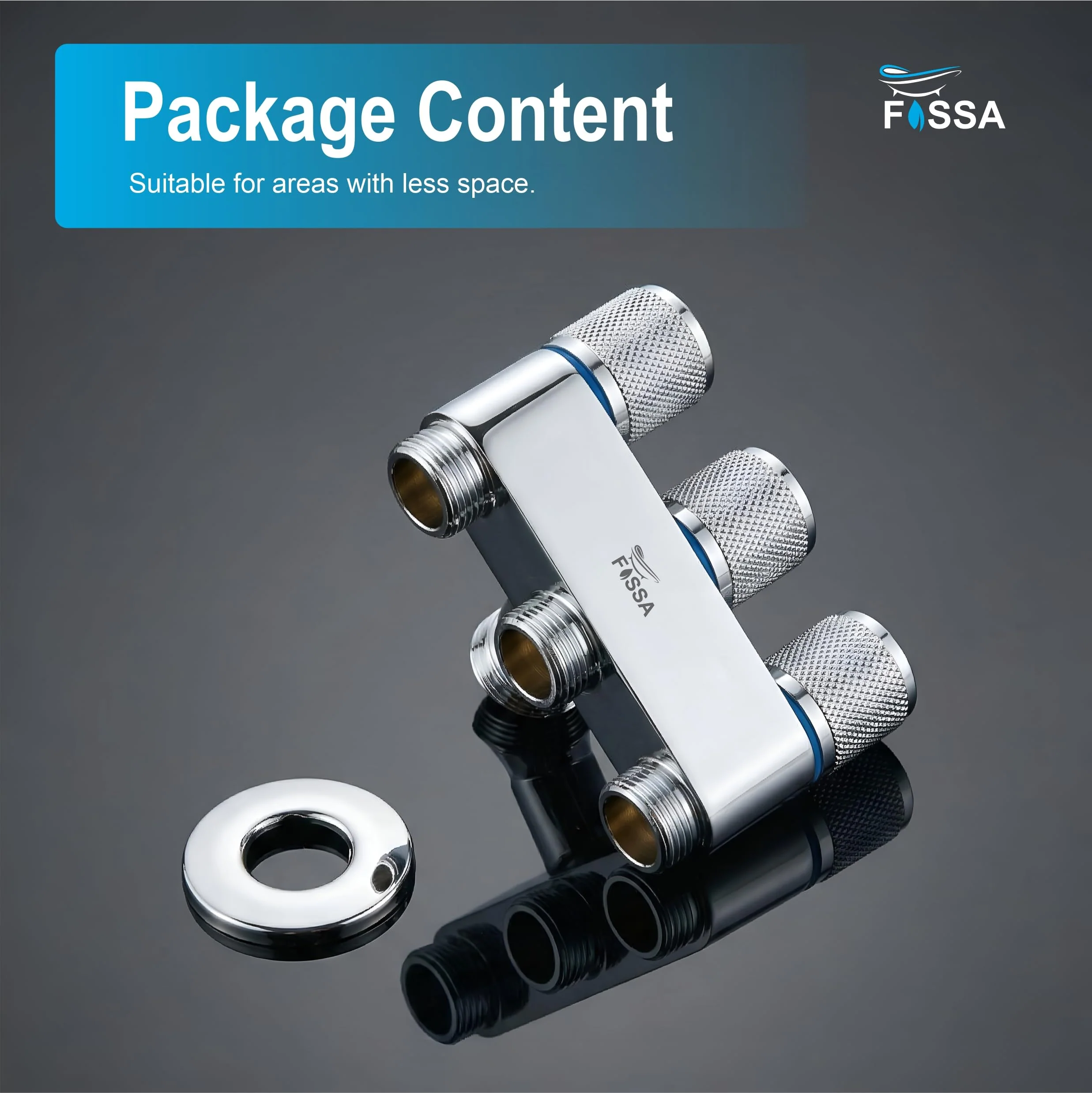 3 Way Galaxy Silver Laundry Faucet Stainless Steel Angle Valve Without Nozzle - Image 3
