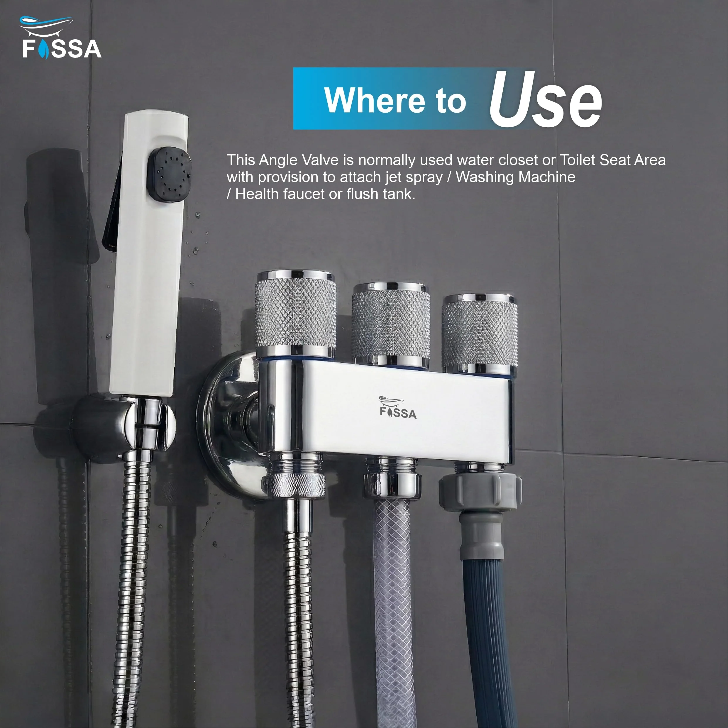 3 Way Galaxy Silver Laundry Faucet Stainless Steel Angle Valve Without Nozzle - Image 4