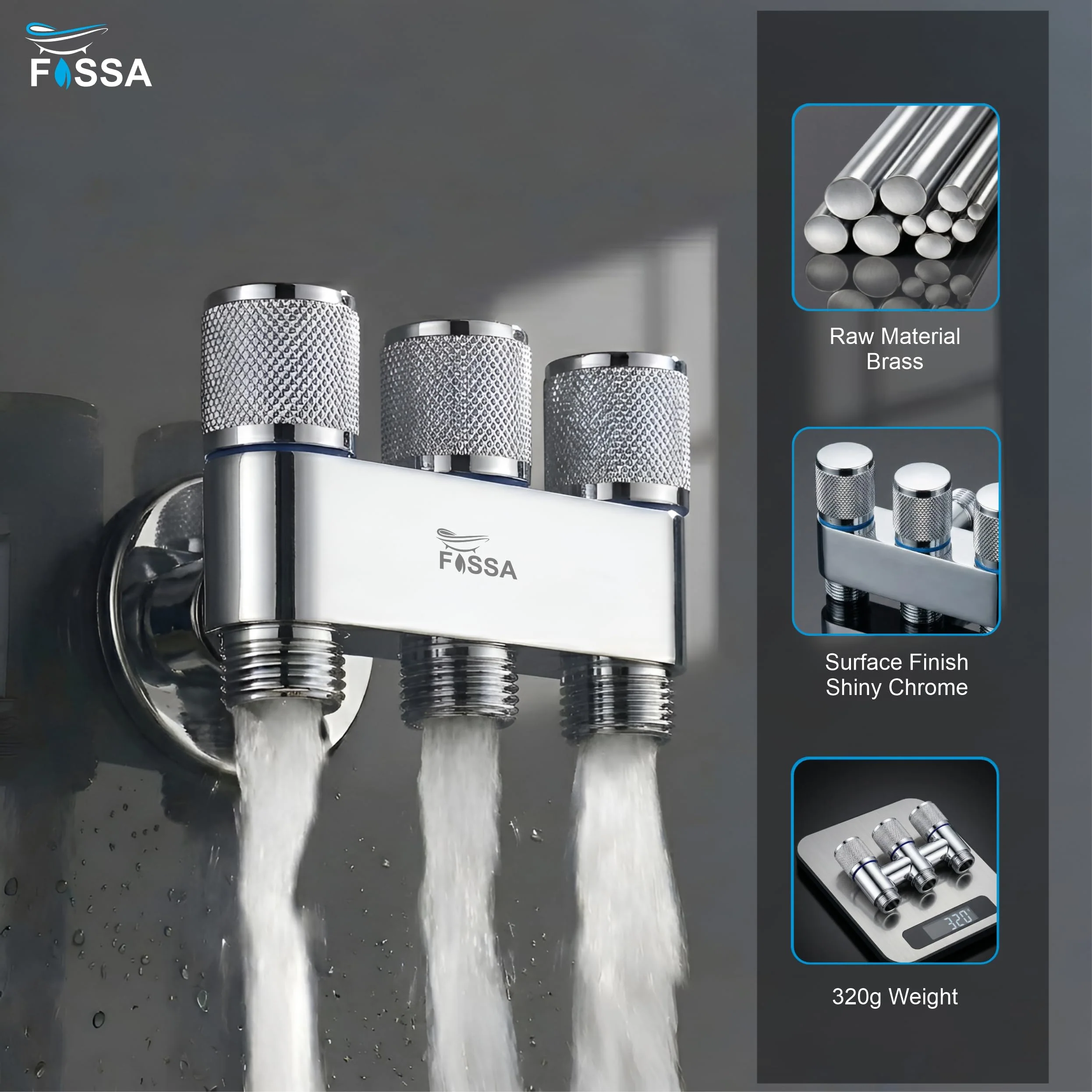 3 Way Galaxy Silver Laundry Faucet Stainless Steel Angle Valve Without Nozzle - Image 7
