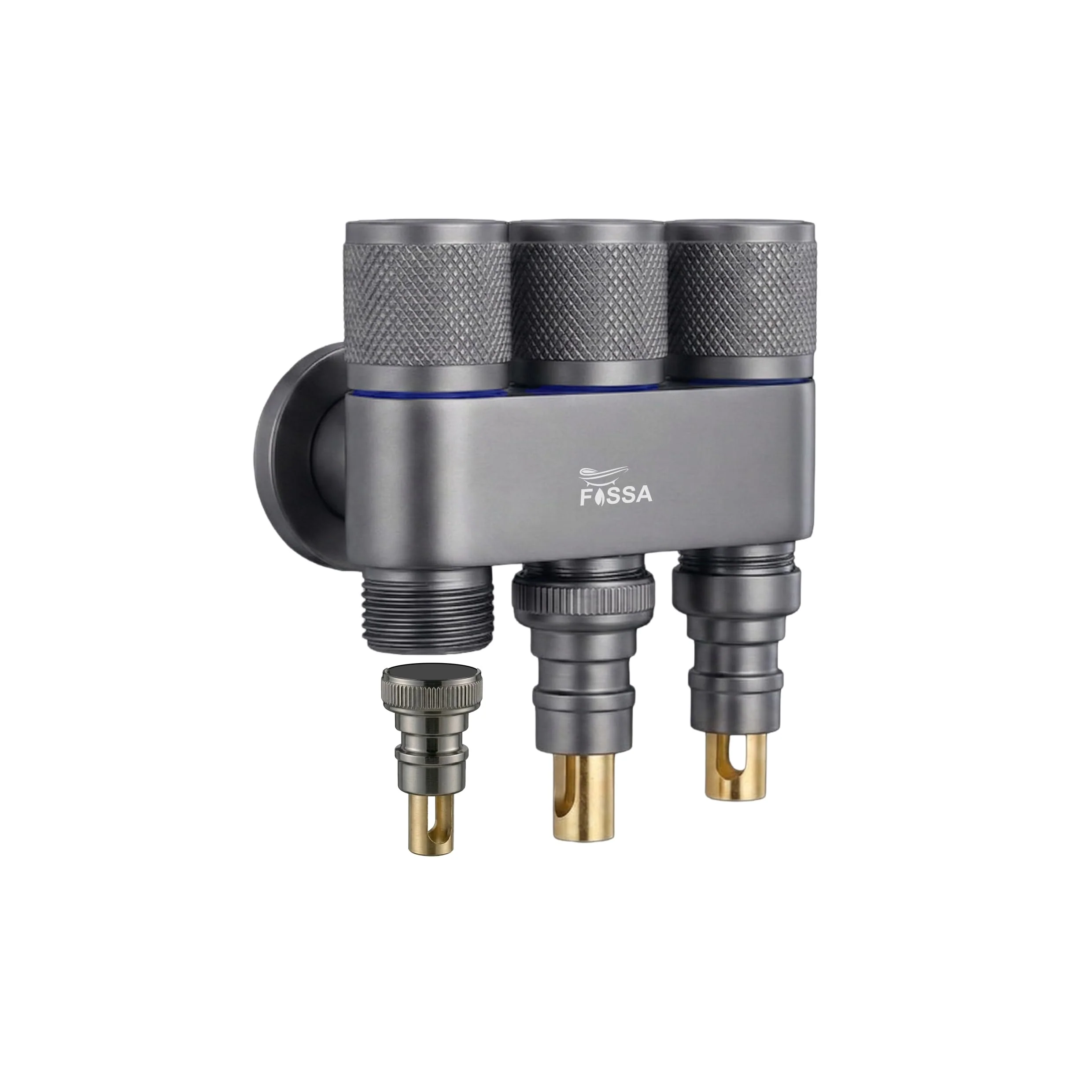 Galaxy 3  Way Grey  Stainless Steel Laundry Angle Valve With Nozzle