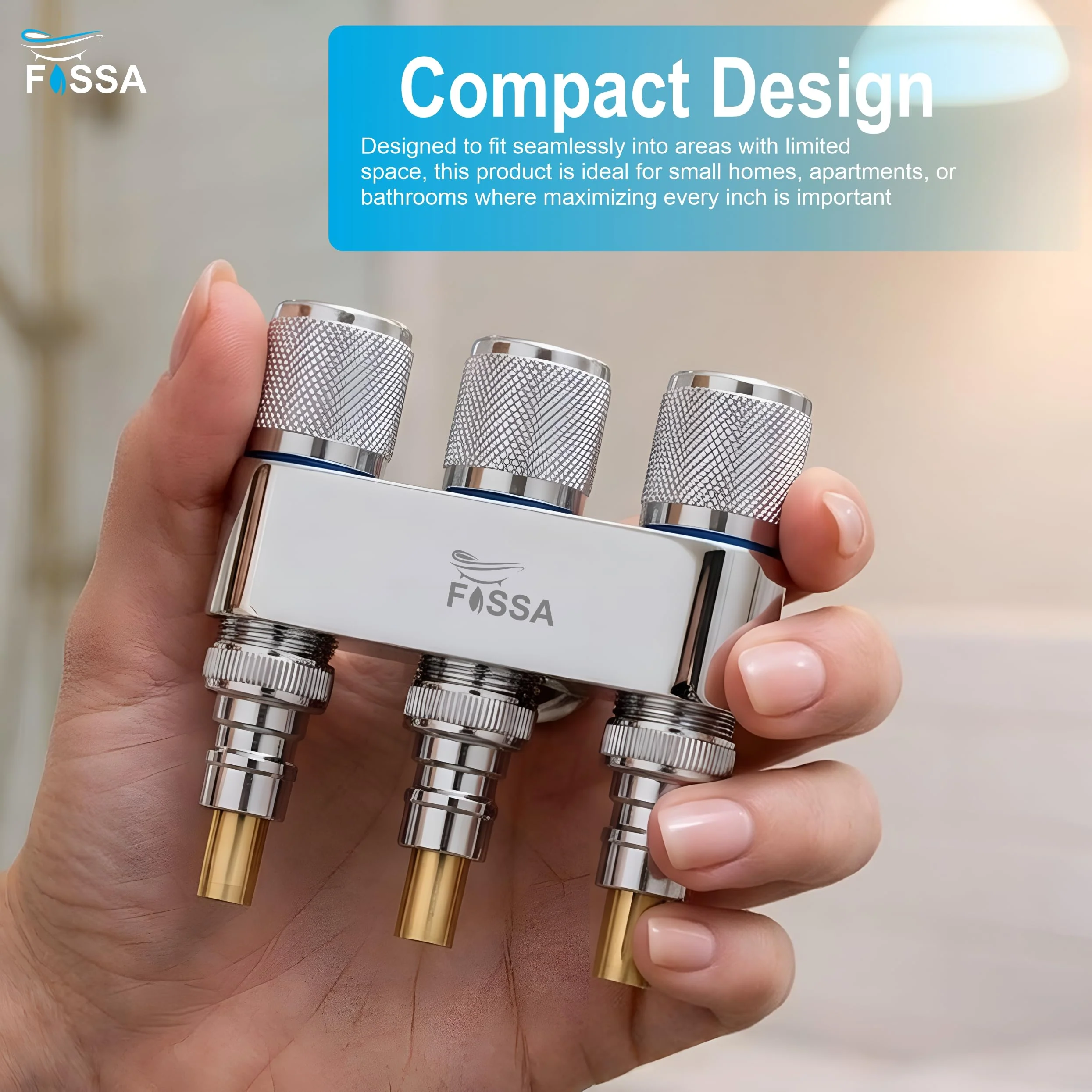 3 Way Galaxy Silver Laundry Faucet Stainless Steel Angle Valve With Nozzle - Image 6